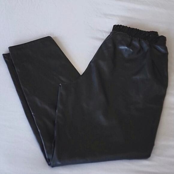 Fabletics black vegan leather joggers size XS - Picture 1 of 5